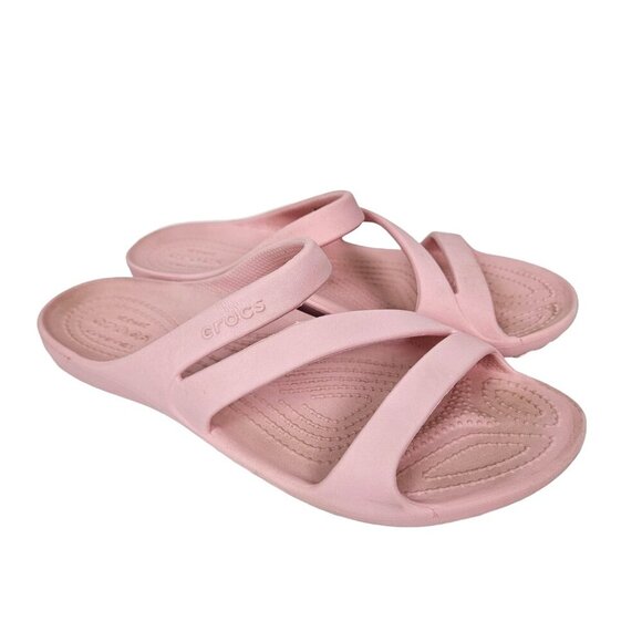 CROCS Kadee II Strappy Slip On Slide Sandal Light Pink 8 - Picture 1 of 10